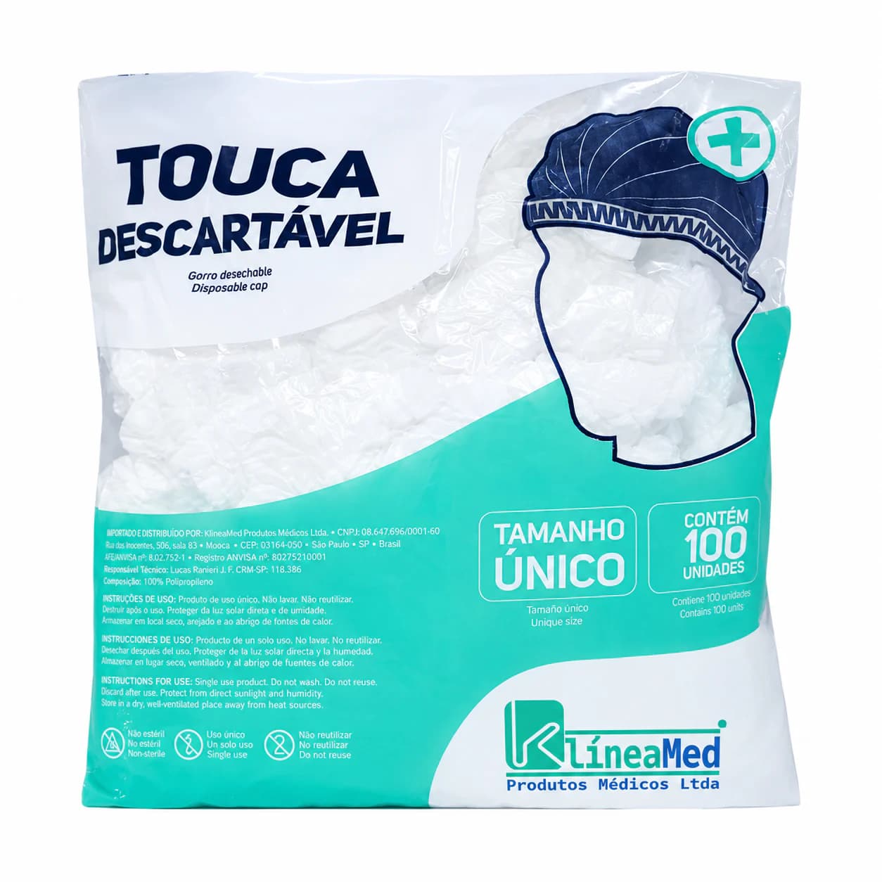 44 - Touca - Pct com 100 unid